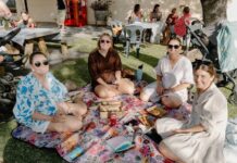 Celebrating ladies on the lawn